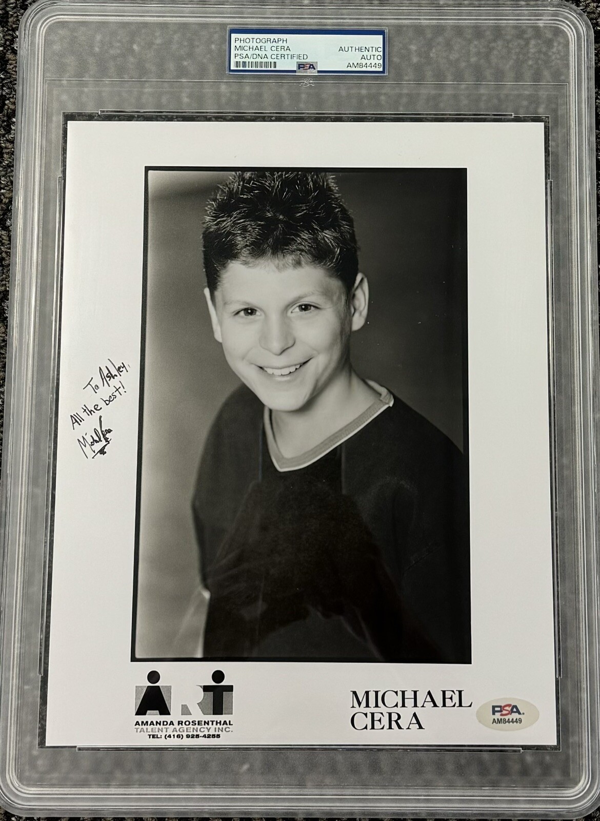 Michael Cera Signed Autographed Early 8×10 Promo Photo PSA/DNA Encapsulated RARE