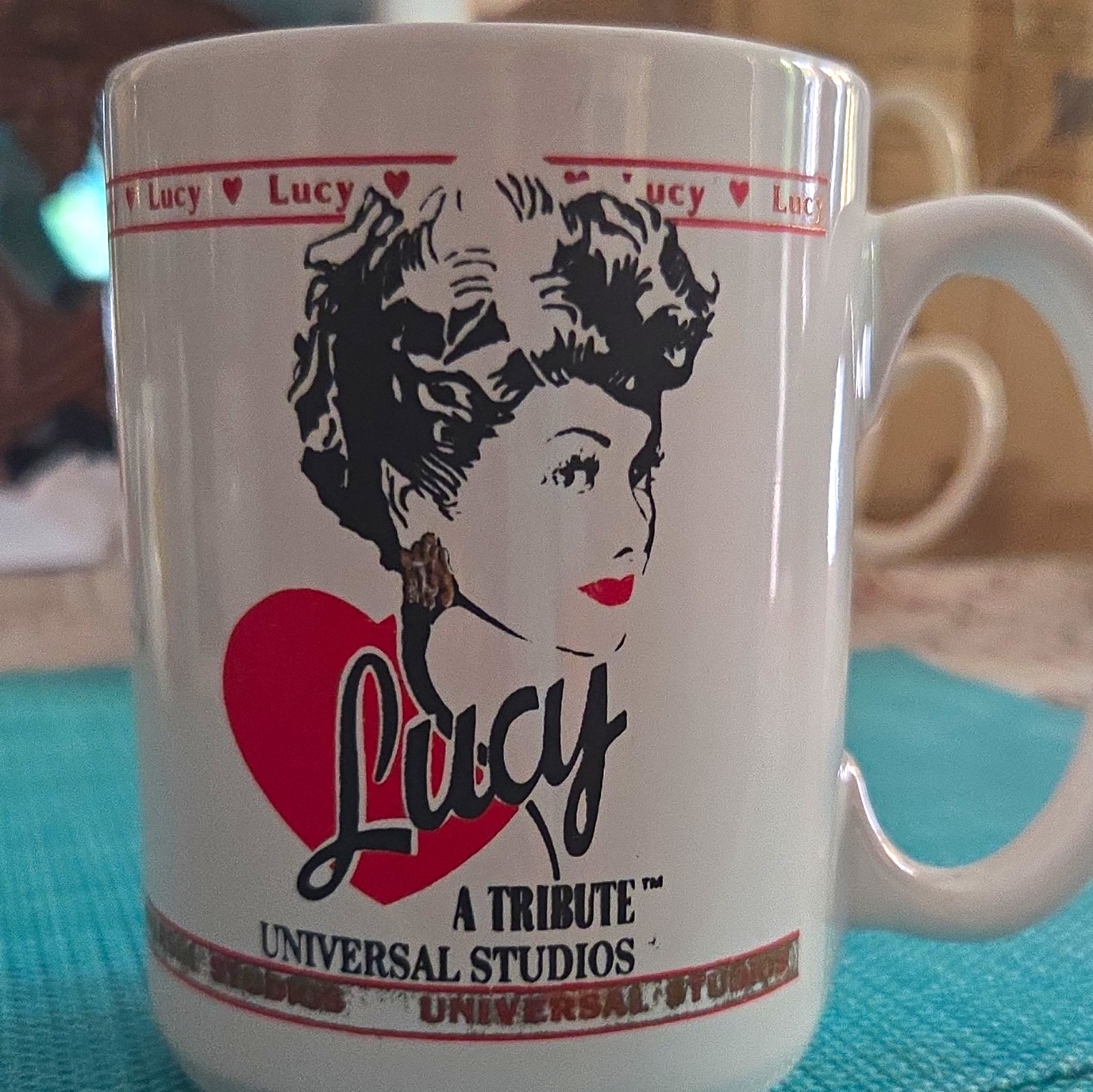 Universal Studios Lucy A Tribute White Mug UCS 1991 Television Collectible