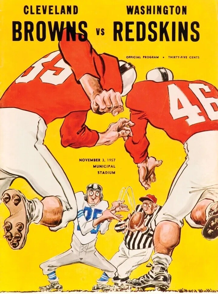 1957 Cleveland Browns Vs Redskins Nfl Game Program 8×10 PHOTO PRINT