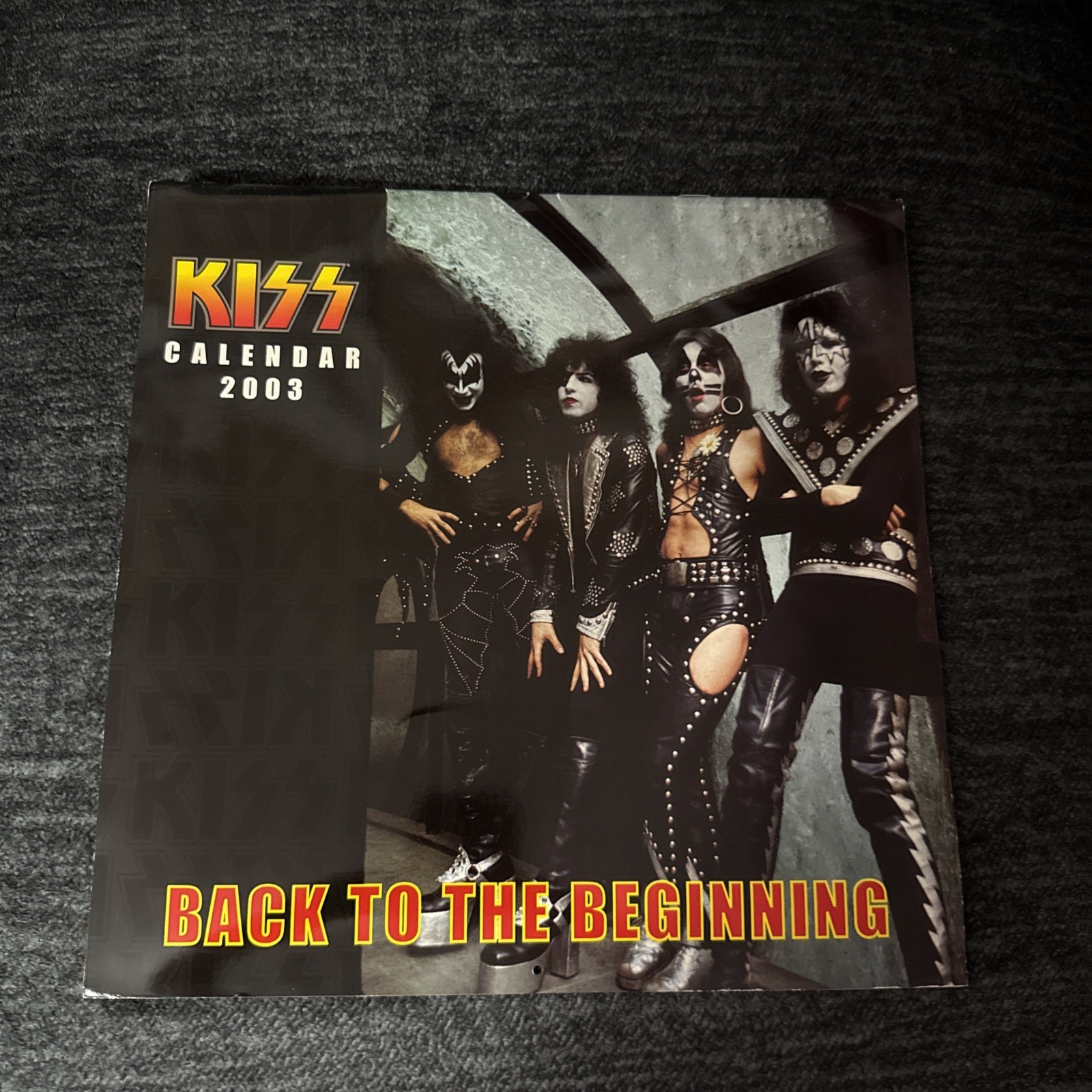 2003 Vintage early rock band KISS wall photo Calendar back to the beginning