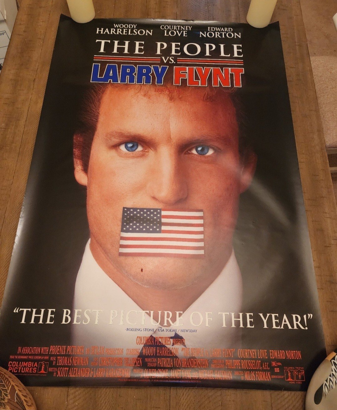 Vintage The People Vs. Larry Flynt Video Store Movie Poster Promo Rolled VHS