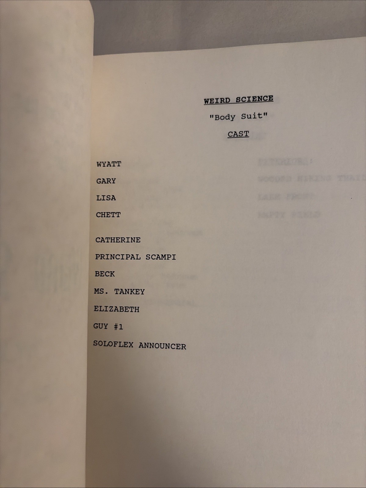 1994 WEIRD SCIENCE TV Show Script Screenplay USA Network Syfy John Hughes Movie
