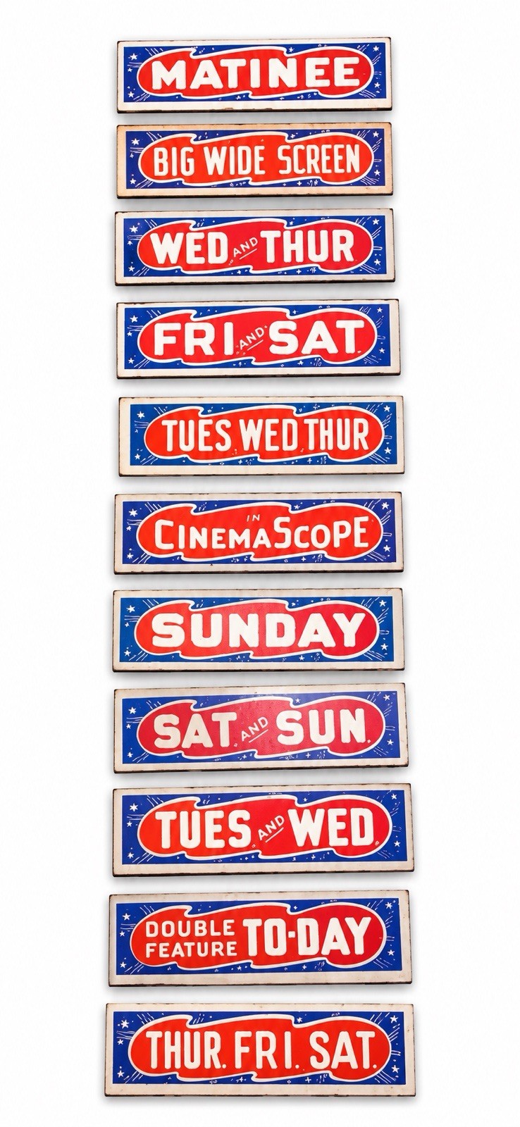 Original 1950s Theater Marquee Sign Lot CinemaScope Big Wide Screen Matinee 10