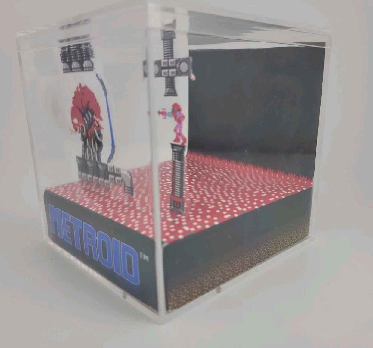 Metroid 3D Cube Handmade NES Nintendo Diorama Video Game Shadowbox