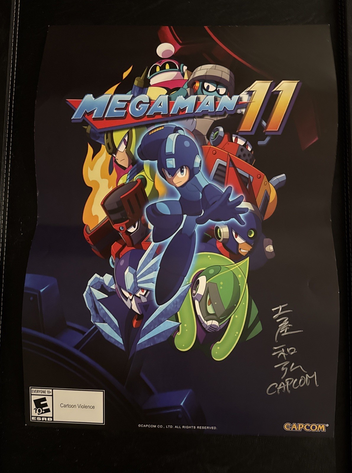 MEGAMAN 11 CAPCOM NY COMIC CON PROMO POSTER 14″ X 20″ signet Kazuhiro Tsuchiya