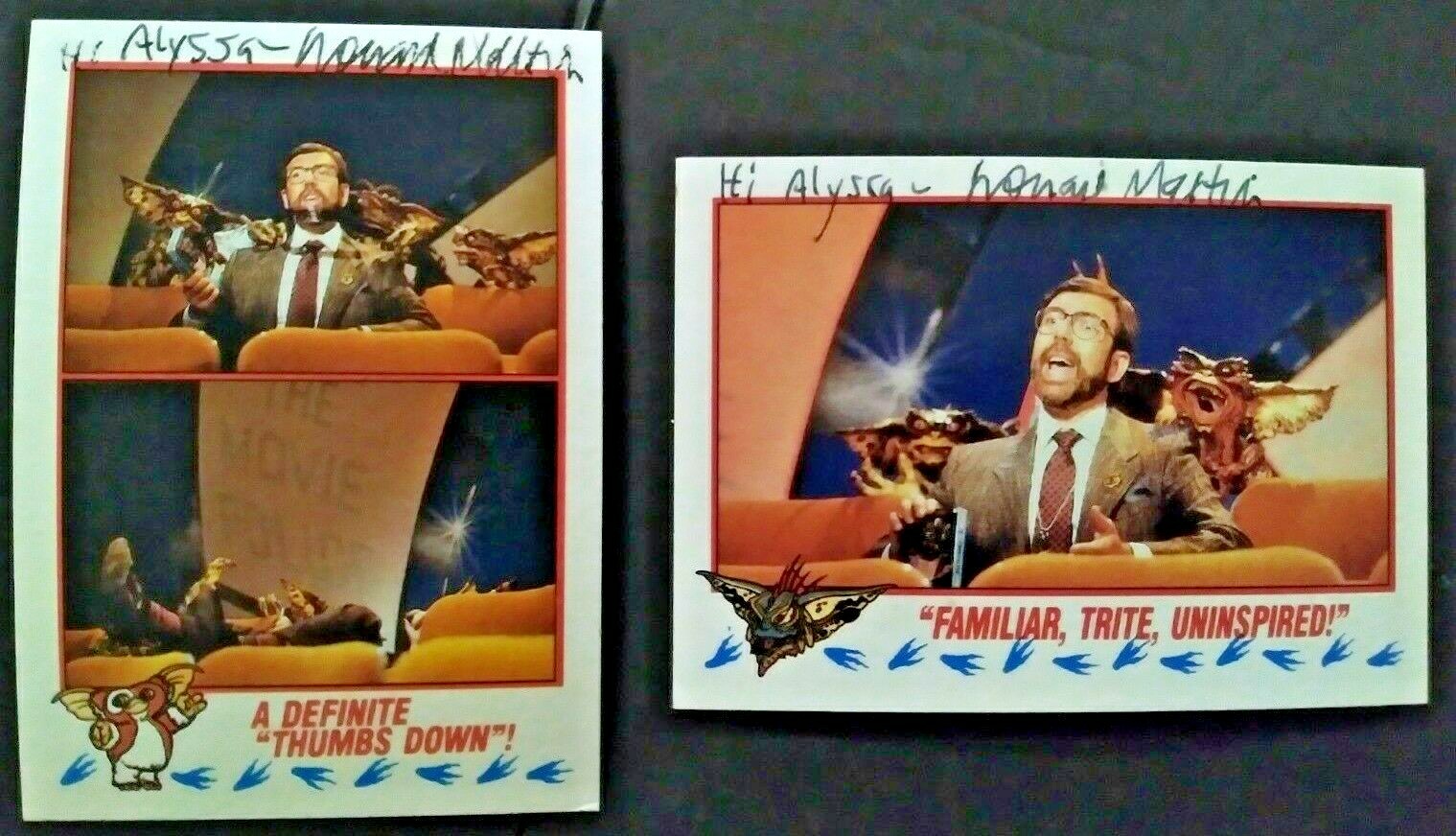 GREMLINS 2 LEONARD MALTIN LEGEND FILM CRITIC SIGNED AUTOGRAPH 2 TRADING CARD LOT