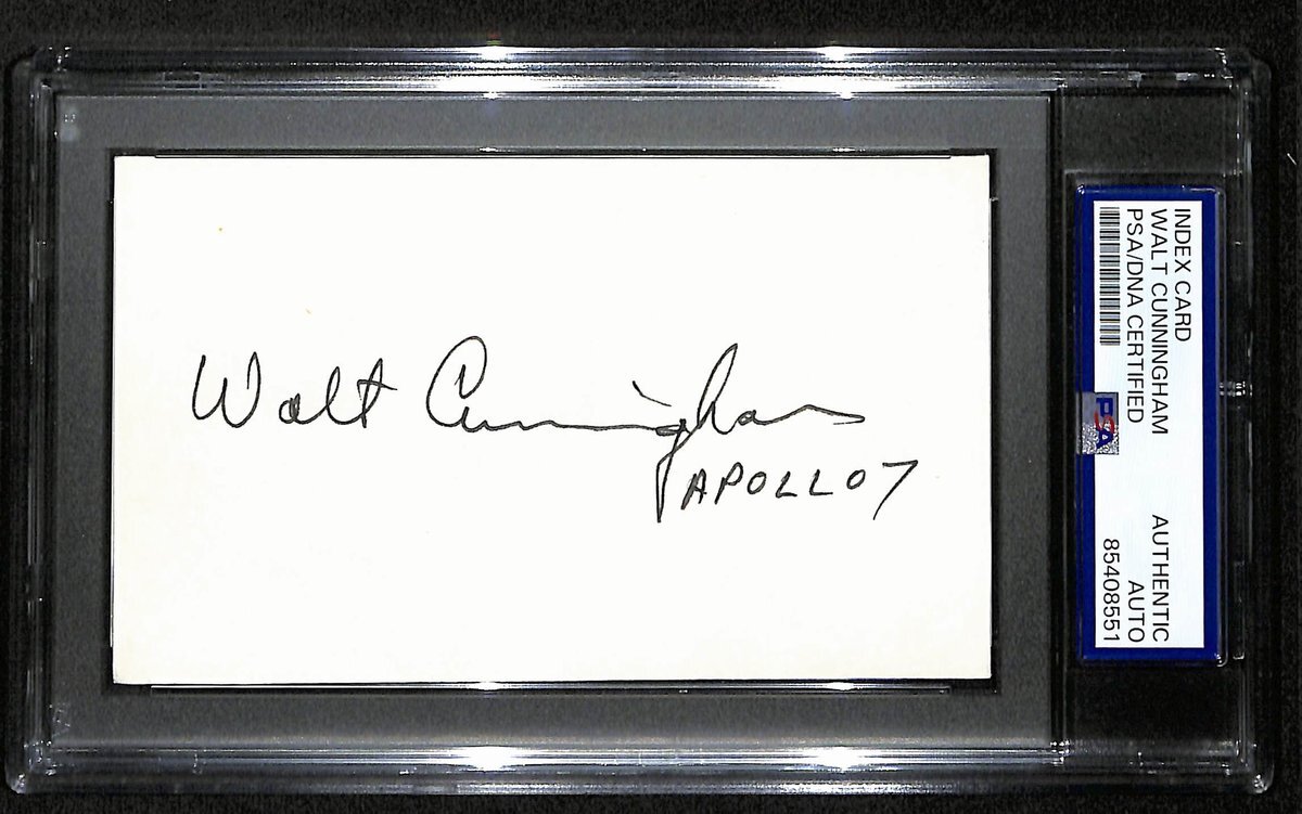 Walt Cunningham Signed/Inscibed 3×5 Index Card Astronaut PSA/DNA 194198
