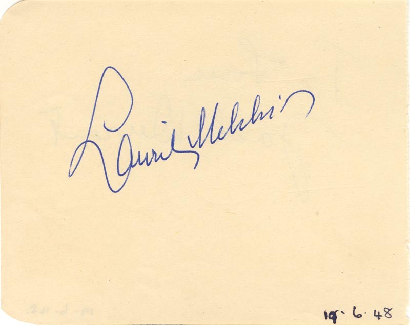 LAURITZ MELCHIOR – AUTOGRAPH CIRCA 1948 CO-SIGNED BY: JACK DURANT