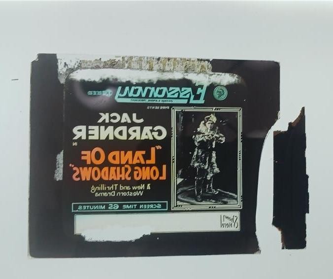 MAGIC LANTERN GLASS SLIDE 1917 SILENT MOVIE LAND OF LONG SHADOWS W S VAN DYKE