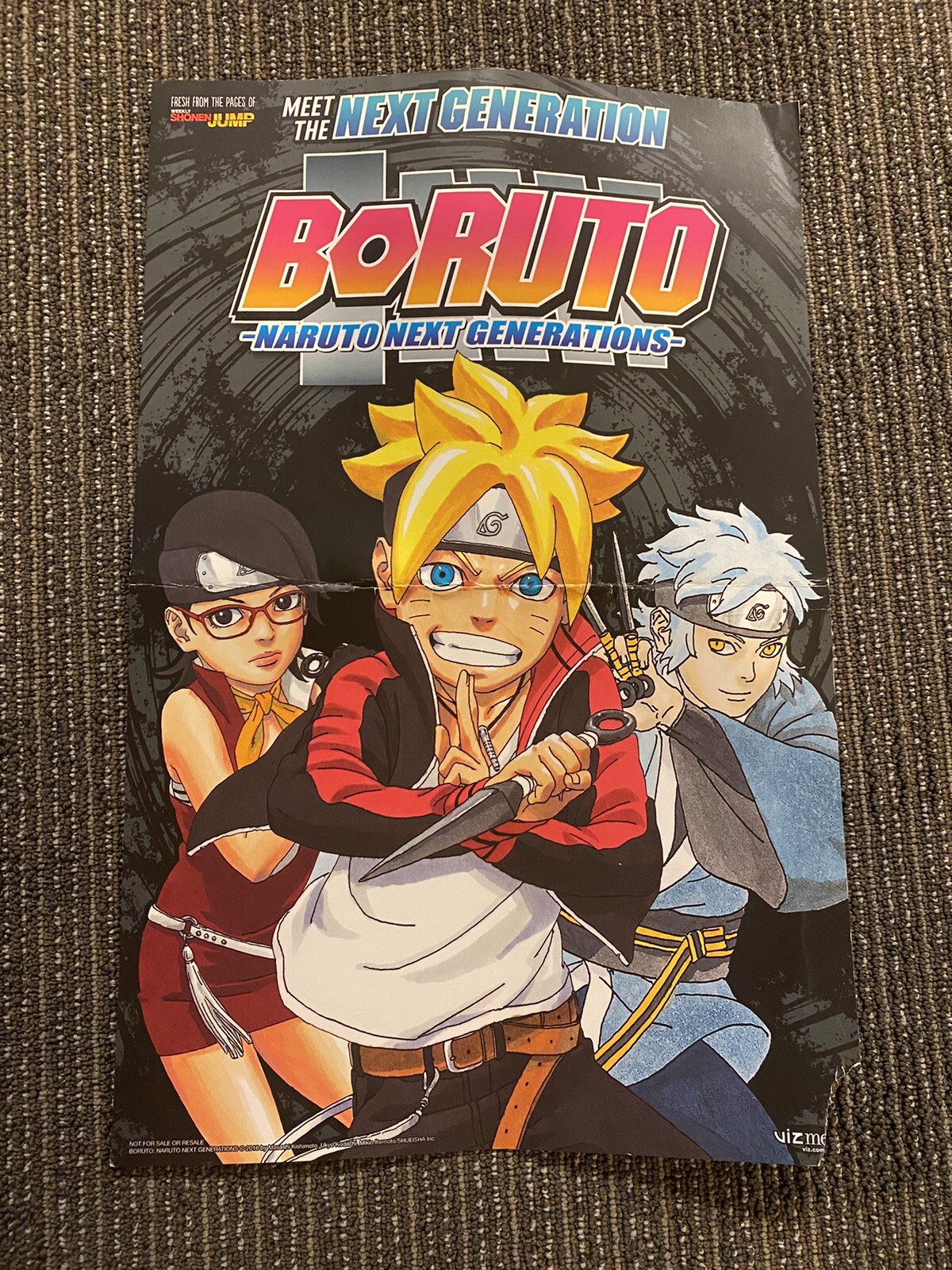 BORUTO Naruto Next Generations 11X17 D/S Original Promo TV Poster DAMAGED