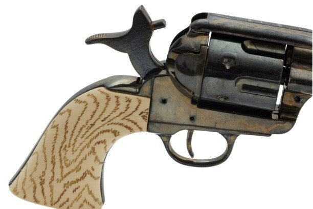 Denix M1873 Non-Firing Quick Draw Revolver Replica In Antique Blued Finish, New