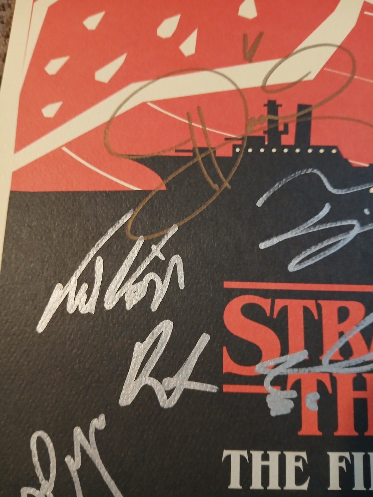 Stranger Things The First Shadow Cast signed 11×17 Poster with 13 signatures