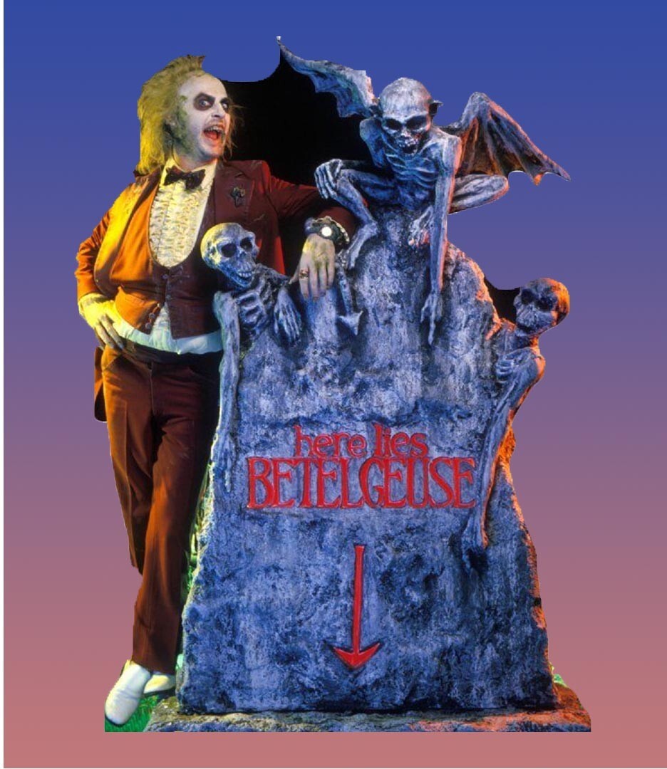 Beetle Juice (Michael Keaton) -(Tim Burton) Tabletop Movie Standee 7 1/2 X 9 1/2