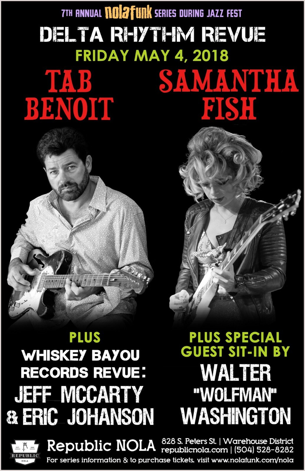 TAB BENOIT/SAMANTHA FISH 2019 NEW ORLEANS CONCERT TOUR POSTER- Blues, Roots Rock