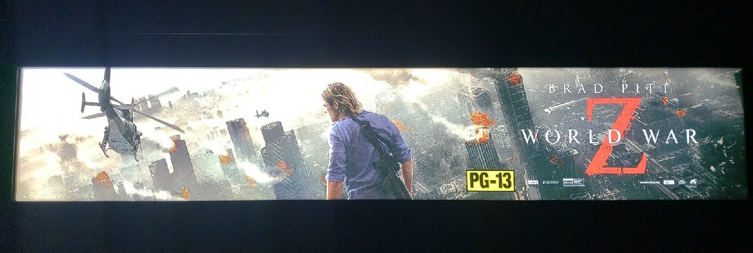 World War Z (2013) 5×25 Movie Theater Mylar Brad Pitt Mireille Enos Matthew Fox