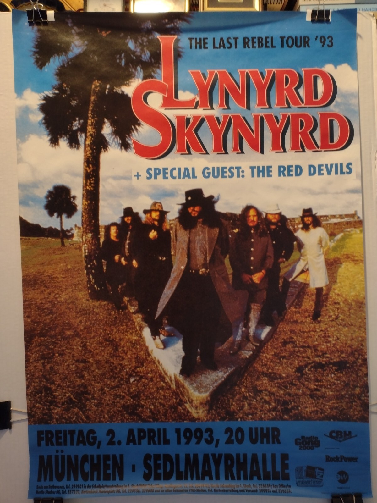 LYNYRD SKYNYRD The Last Rebel Tour ’93 ORIGINAL German Poster