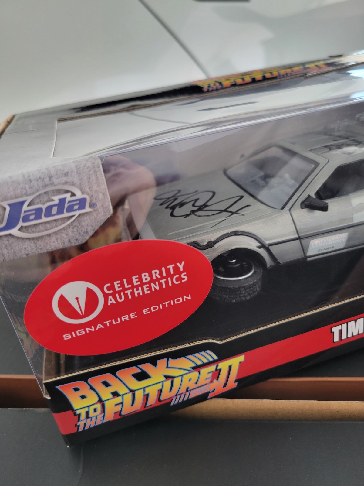 Michael J Fox Christopher Lloyd Autographed Signed Back To The Future 1:24 Scale