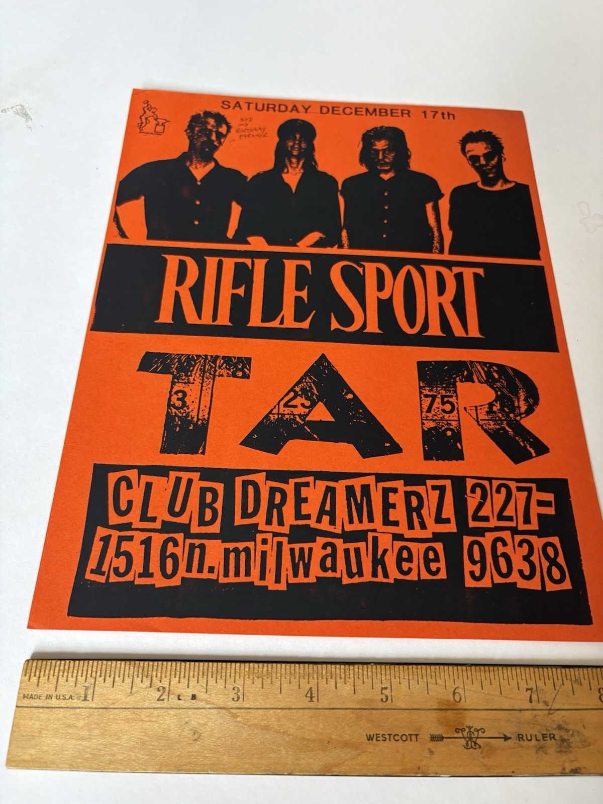 Rifle Sport Tar Dreamerz Chicago Original Punk Hardcore Flyer