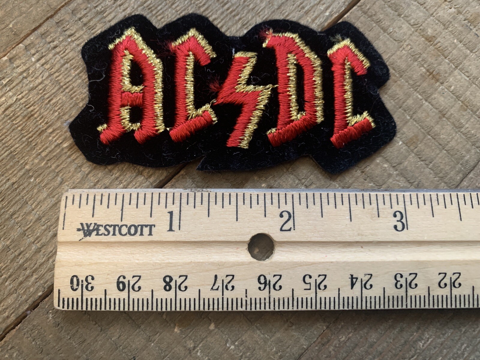 *NEW OLD STOCK* Vintage AC/DC Classic Logo Patch Approx 3” Red Gold Black