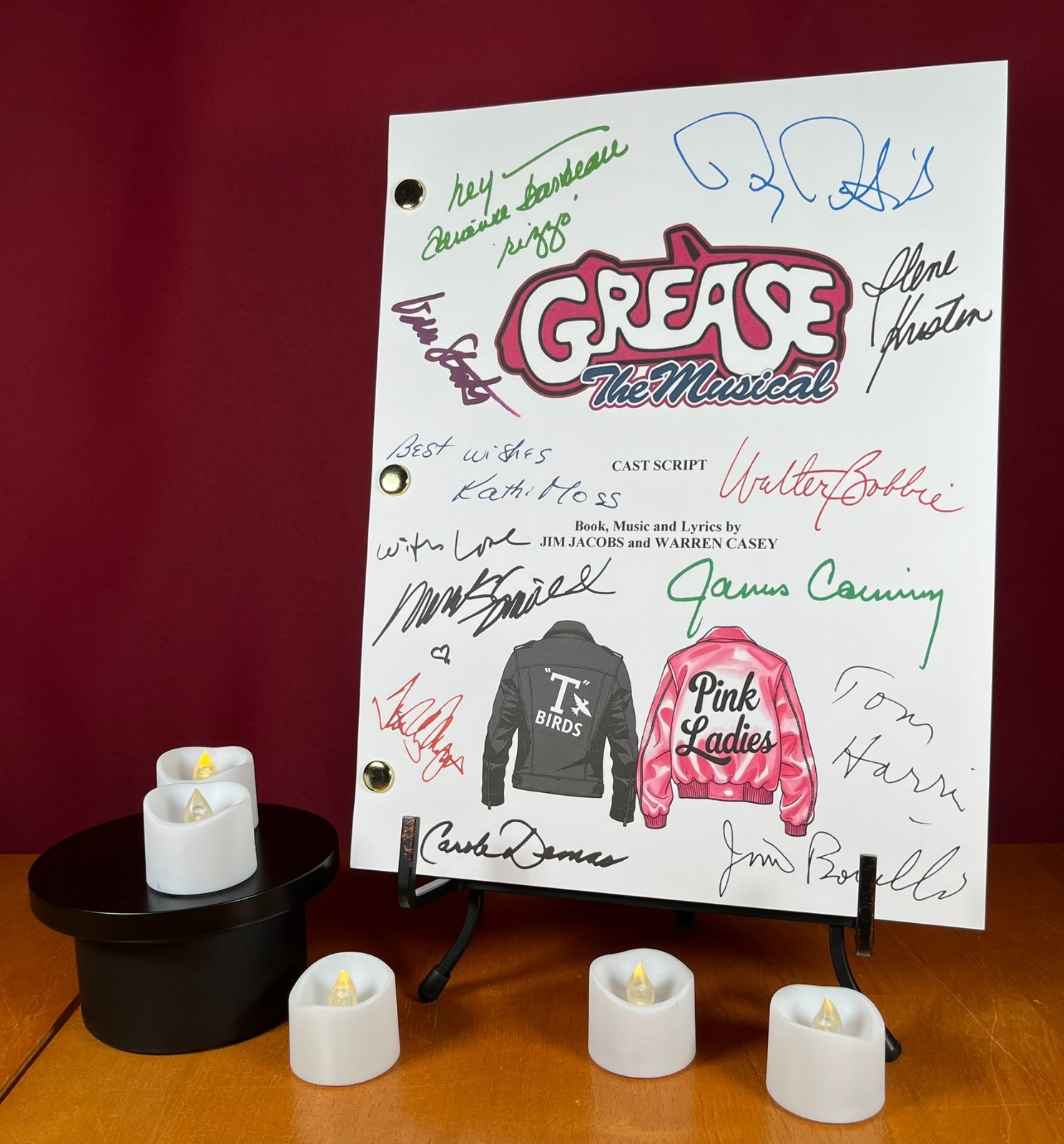 Grease: The Musical Script Signed- Autograph Reprints- Grease Broadway Musical