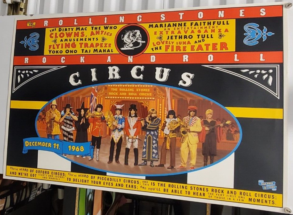 THE ROLLING STONES Rock & Roll Circus Promo 24×35.5 Excellent+ Poster