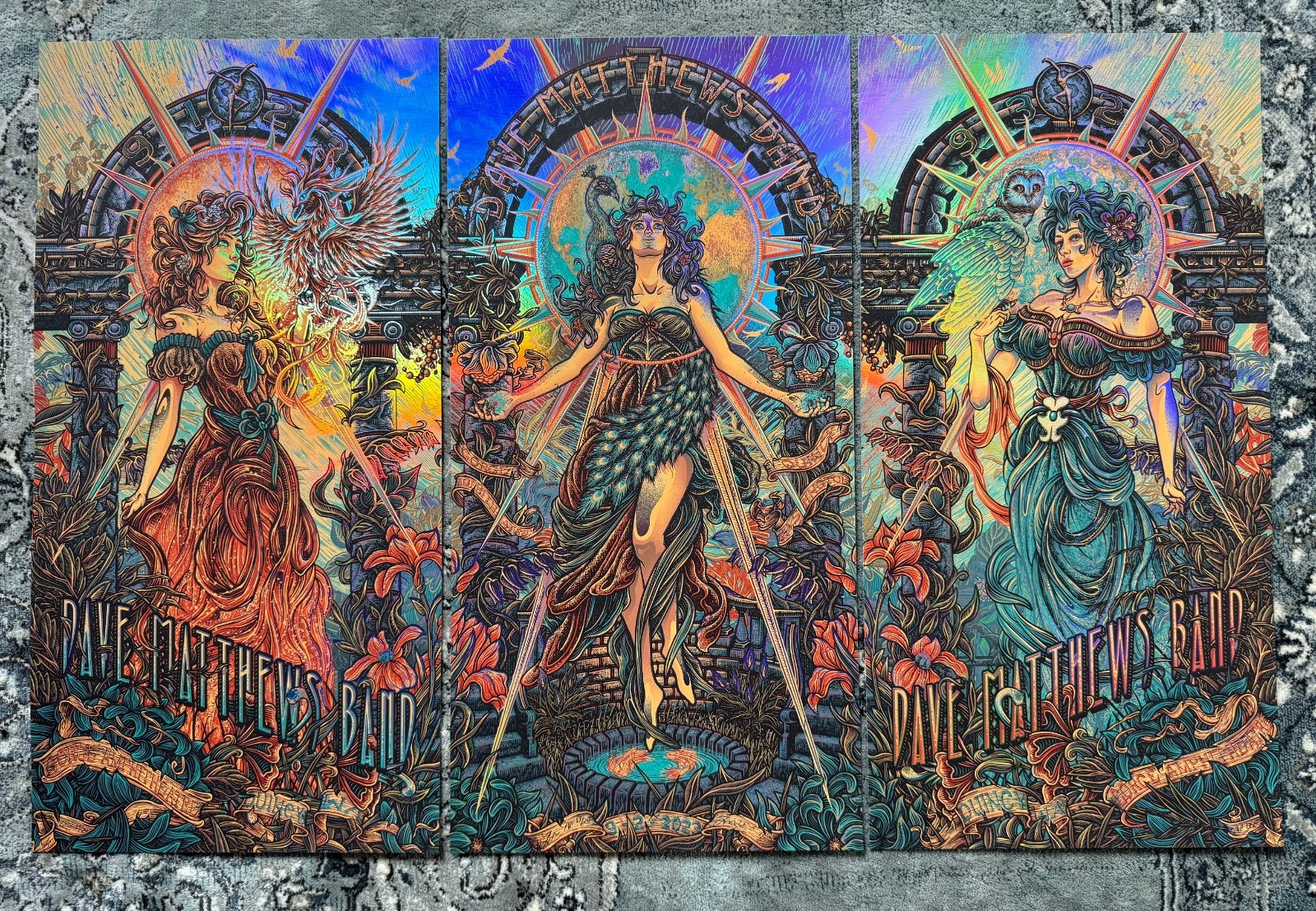 Dave Matthews Band Poster Print The Gorge RAIBOW FOIL SET AP /20 Luke Martin
