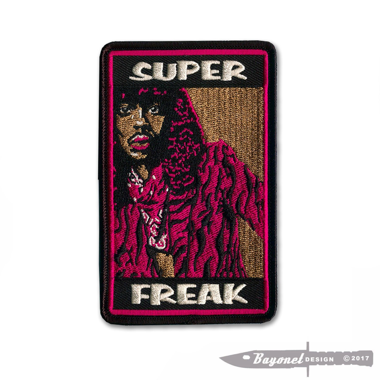 SUPER FREAK Embroidered “R&B” Patch – Wax Back with merrowed edge 4 3/8″ X 2 3/4