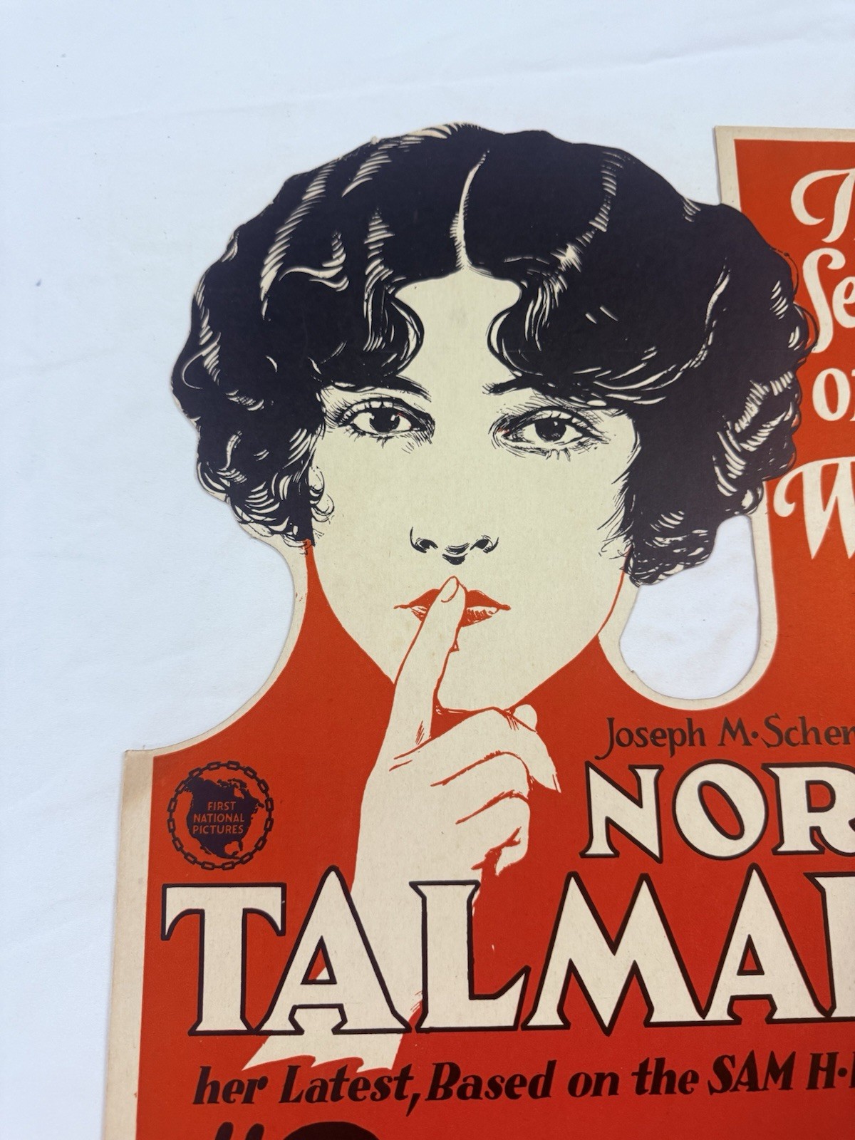 1924 Secrets Original 14×22” Window Movie Poster Norma Talmadge Die Cut
