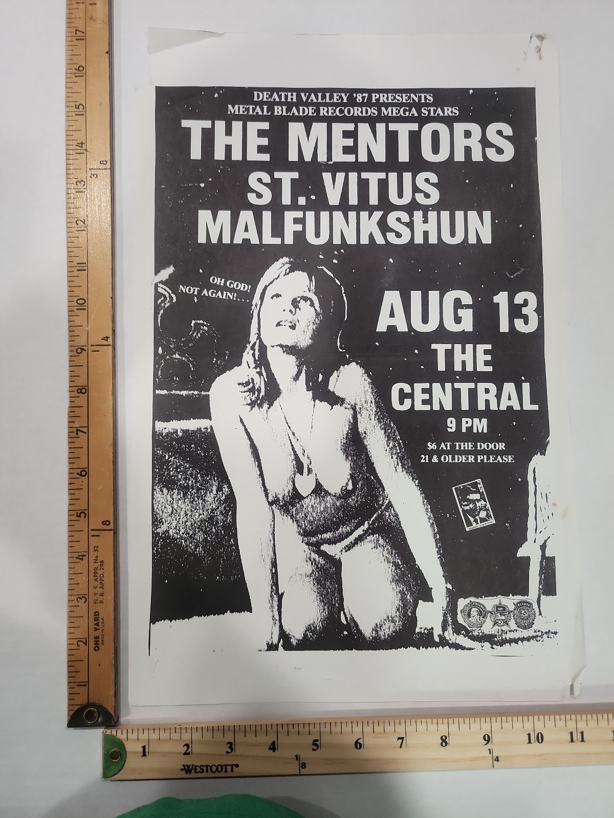 ORIGINAL Seattle 1987 Concert Poster Malfunkshun Andrew Wood(Mother Love Bone)#2