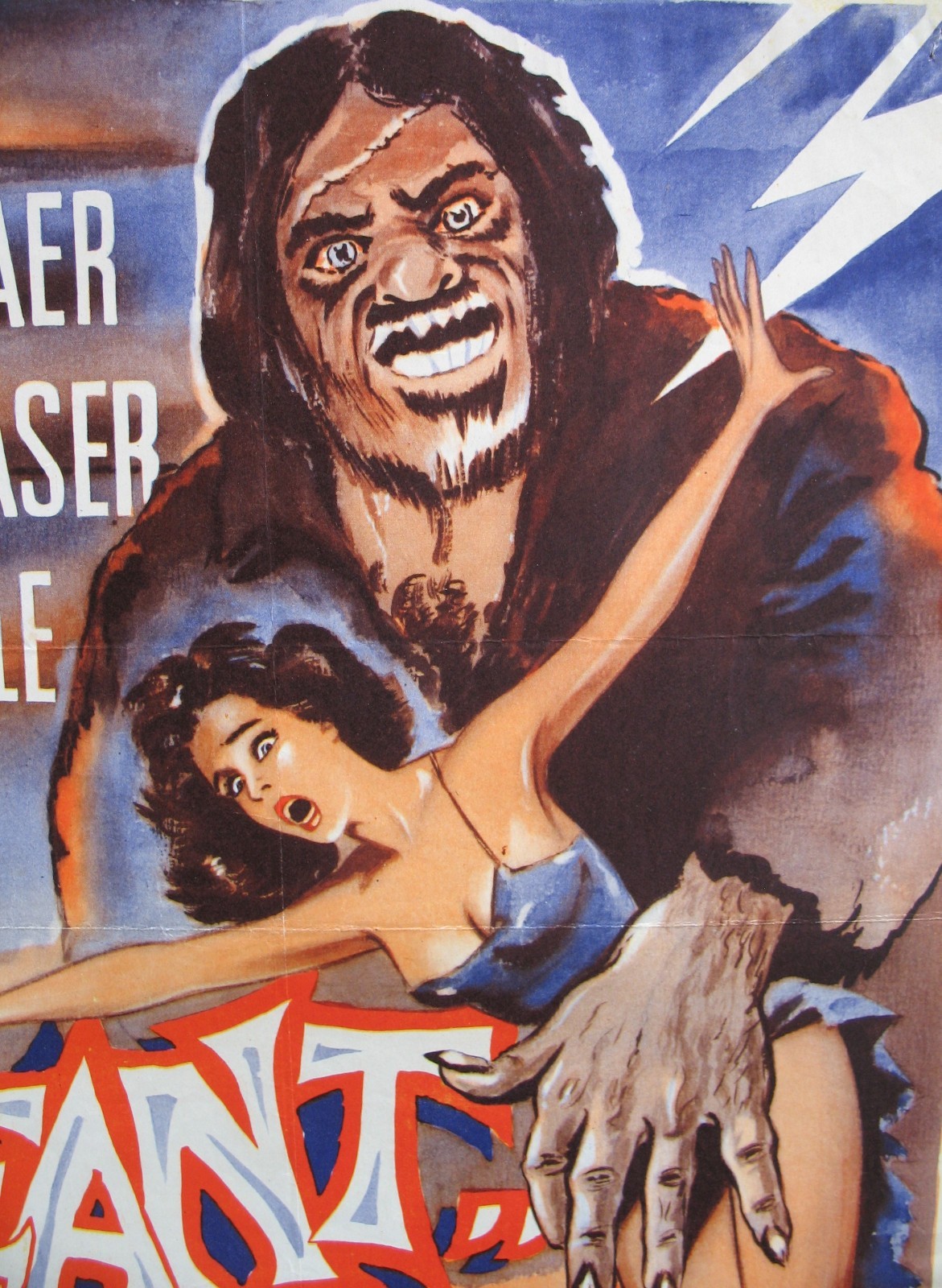GIANT FROM THE UNKNOWN (1958) Belgian Poster, Buddy Baer, Kemmer, 1950s B Horror