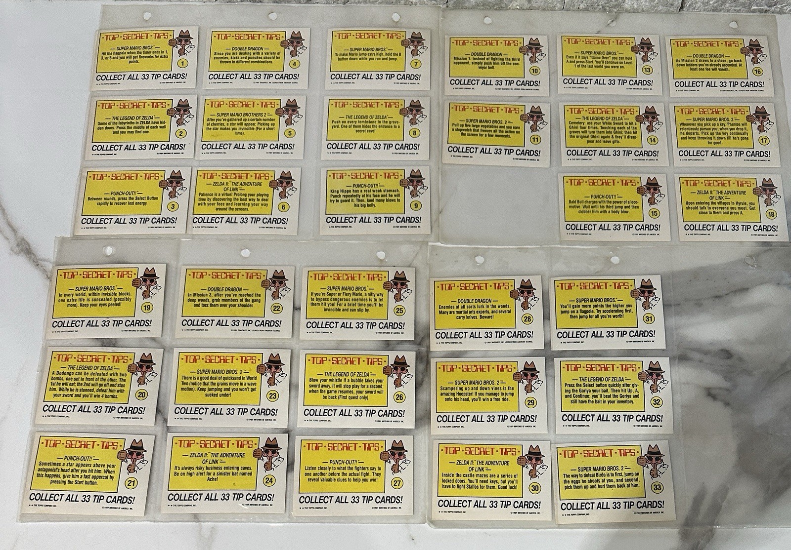 Topps Set Super Mario Bros 2 1989 Nintendo 32 Tip Trading Card Stickers Pristine