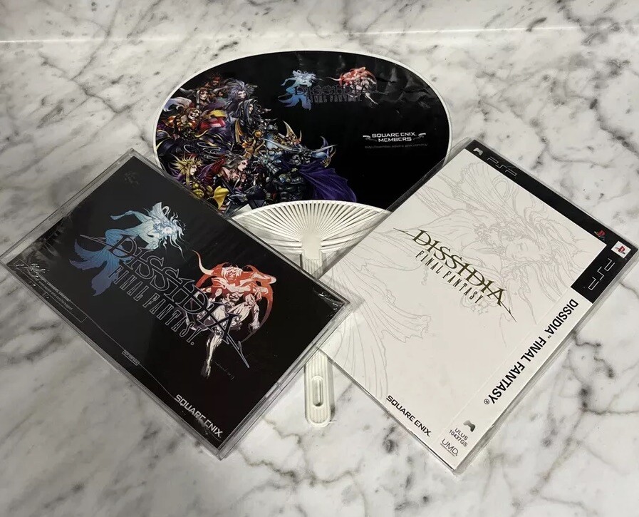 Final Fantasy Dissidia Promo Collector’s Desk Calendar Slip Cover And Fan PSP