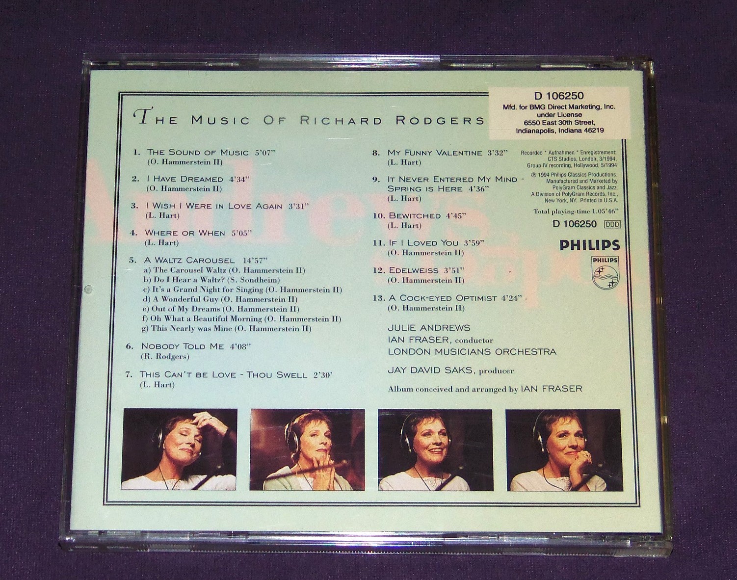 Julie Andrews signed Broadway CD singer Sound of Music Mary Poppins star RARE!