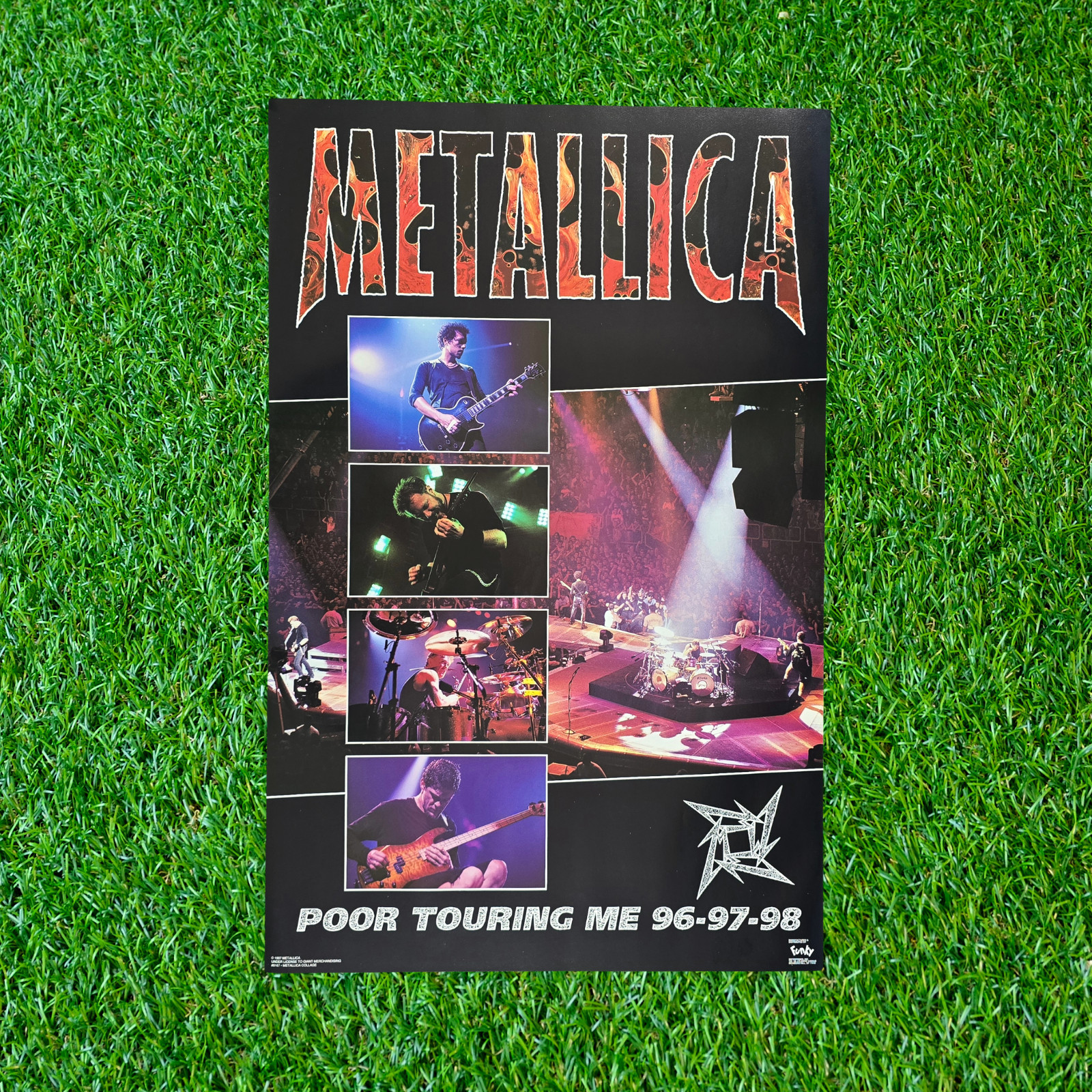 VTG 1997 Metallica Poor Touring Me Poster #6167 Collage 22×34 Funky NOS