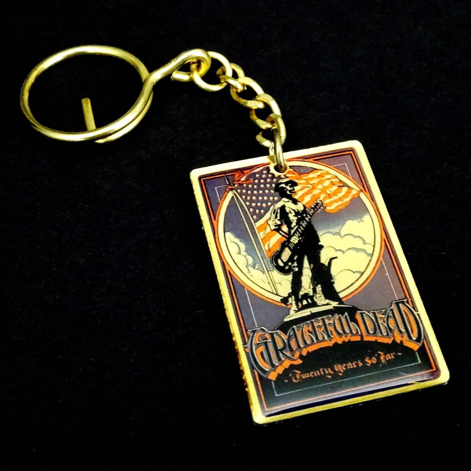 Grateful Dead Key Chain Keychain Vintage 1985 Rick Griffin Art 20 Years Patriot