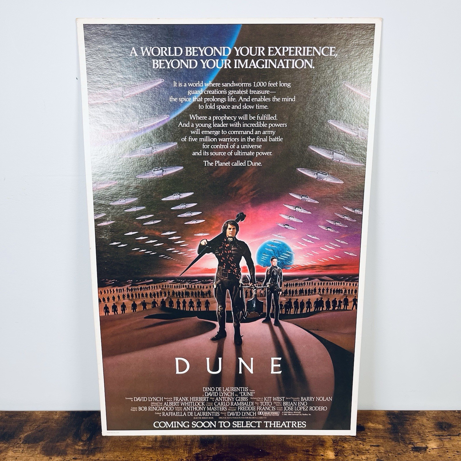 Vintage Dune 1984 Double Sided Mini Poster Original 20”x13” Cardboard USA RARE!