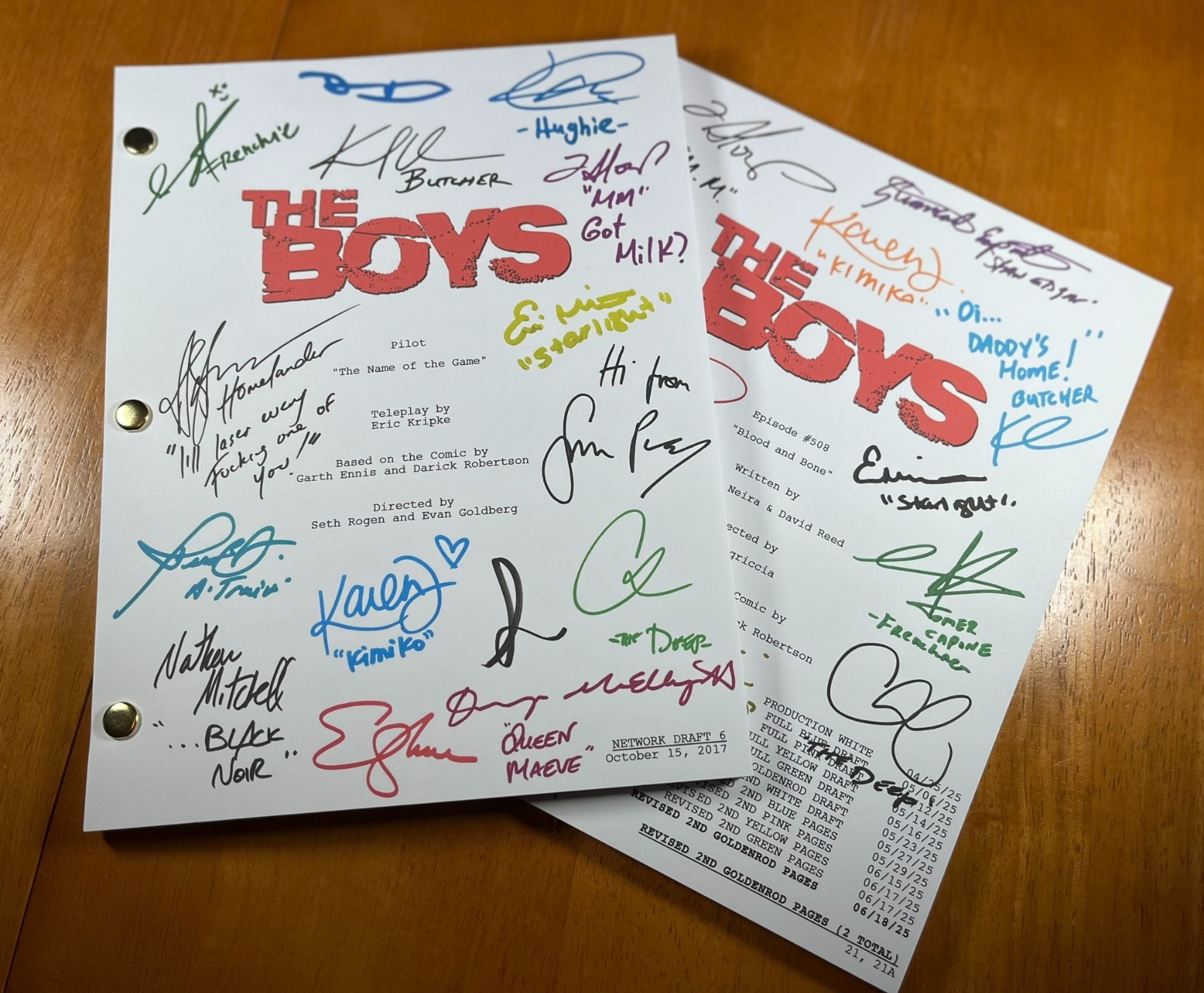 The Boys Pilot & Series Finale Scripts Signed- Autograph Reprints- Boys TV Show