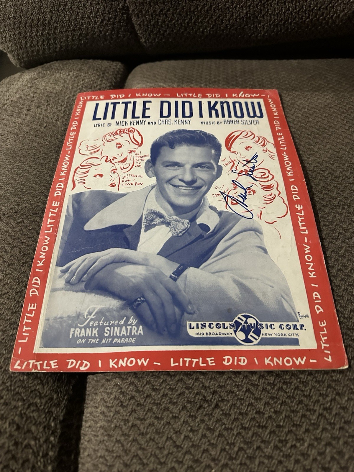 Frank Sinatra Autographed Sheet Music Little Did I Know with PSA LOA