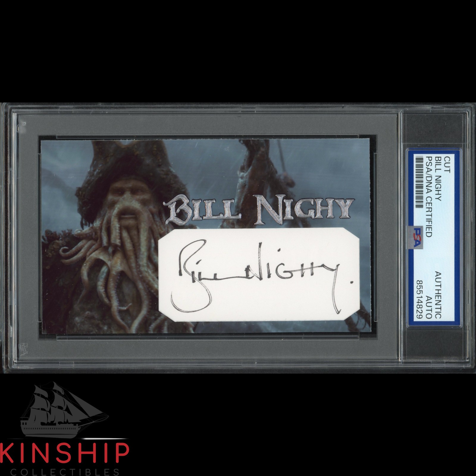Bill Nighy signed Cut 3×5 Custom Card PSA DNA Slab Pirates Caribbean Auto C4577