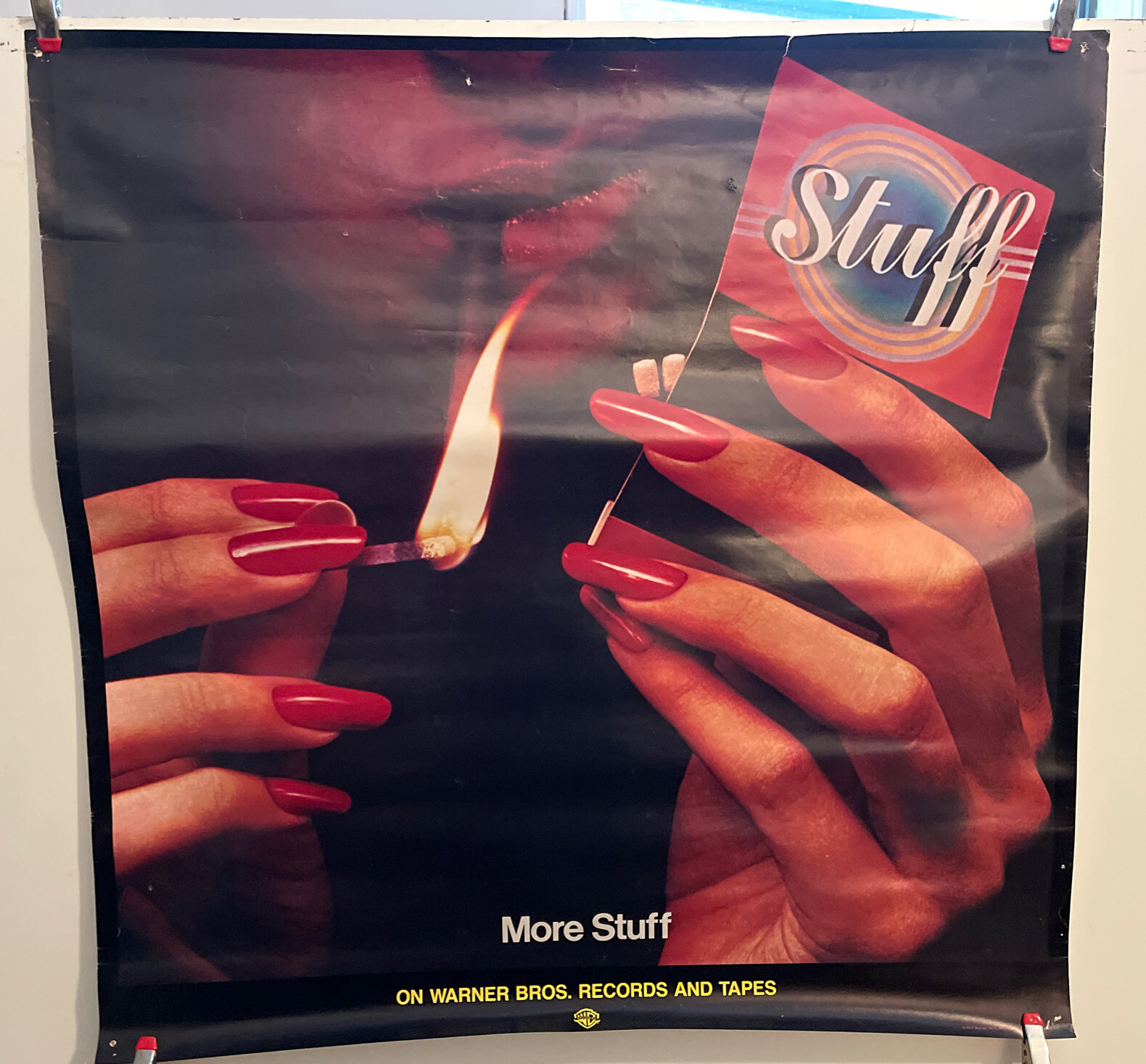 P4 Stuff More Stuff Poster 23 X 23 Rare 1977 Music Warner Band Rock Promotional