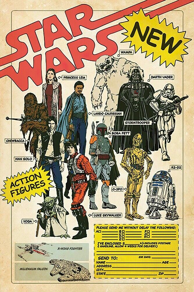 1980 Star Wars Action Figure Mailaway Boba Fett Darth Vader Luke Leia 🔥