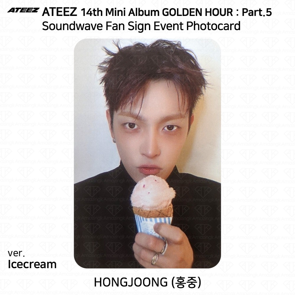 ATEEZ 14th Mini Album Golden Hour Part.5 Soundwave Fan Sign Photocard