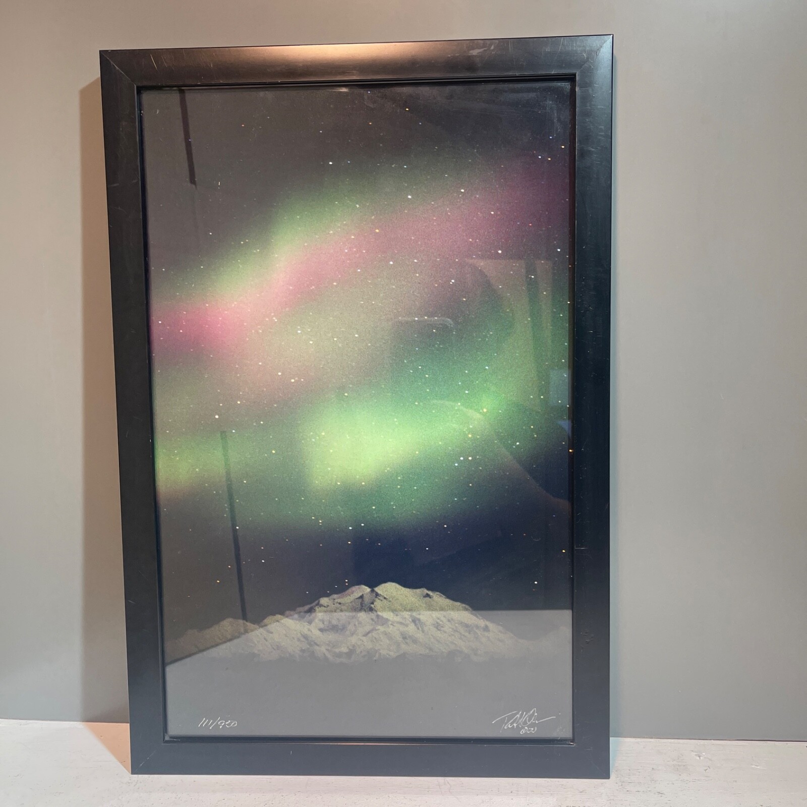 Aurora Borealis Photo Signed, Dated 2001 and Numbered 111/950 Framed 12″x18″