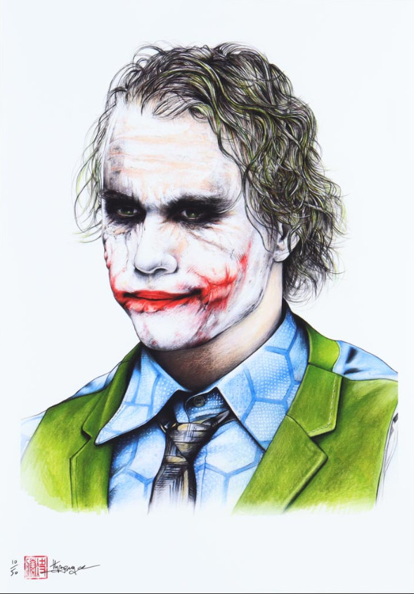 THANG NGUYEN Signed-MC-JOKER Heath Ledger 8×12 LE on Fine Art Paper #12/50