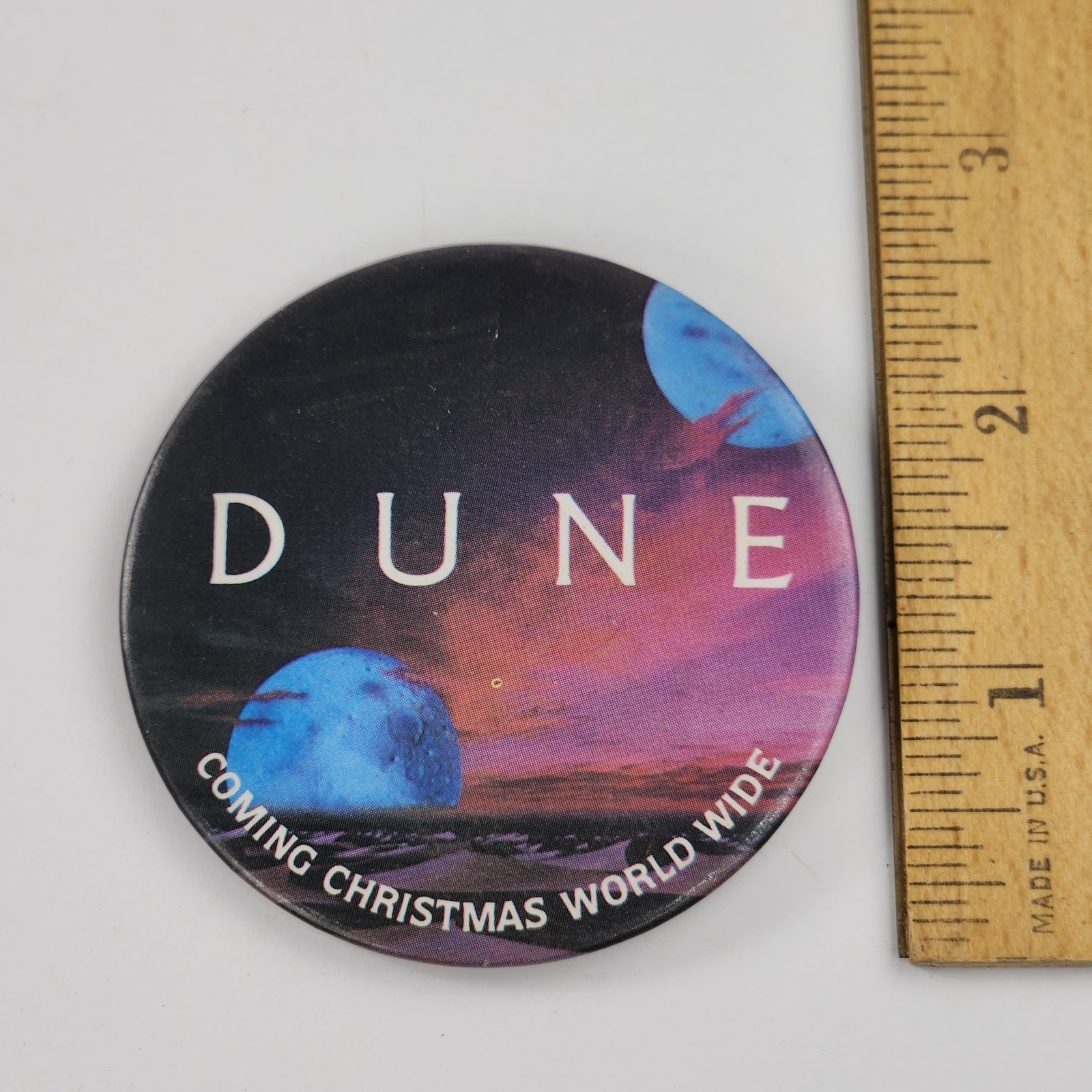 Vtg Dune Movie Promotional Button Pin 1983 Universal Studios Pinback Sci-Fi Book