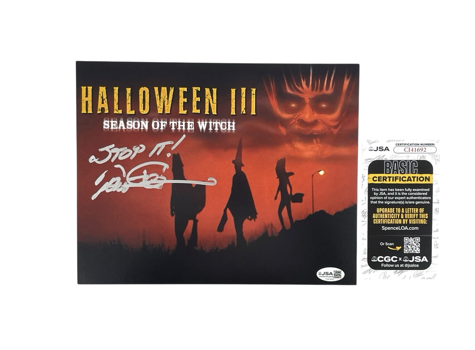 Tom Atkins Autographed Signed Halloween III Stop It 8×10 Photo Cult Horror Movie