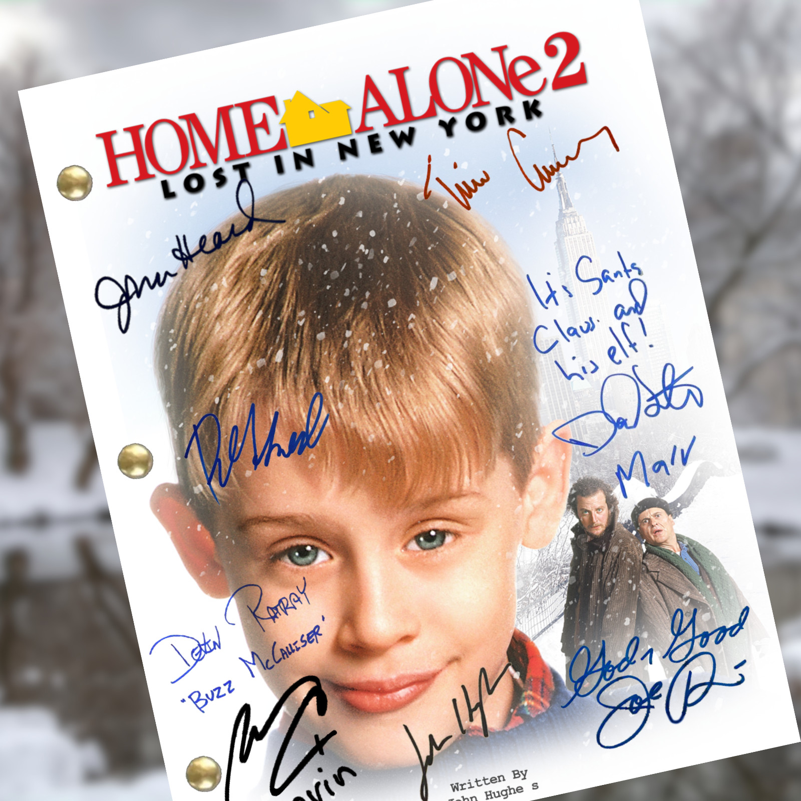 Home Alone 2 Script Signed, Autograph Reprints- Full Script, Collectors Gift.