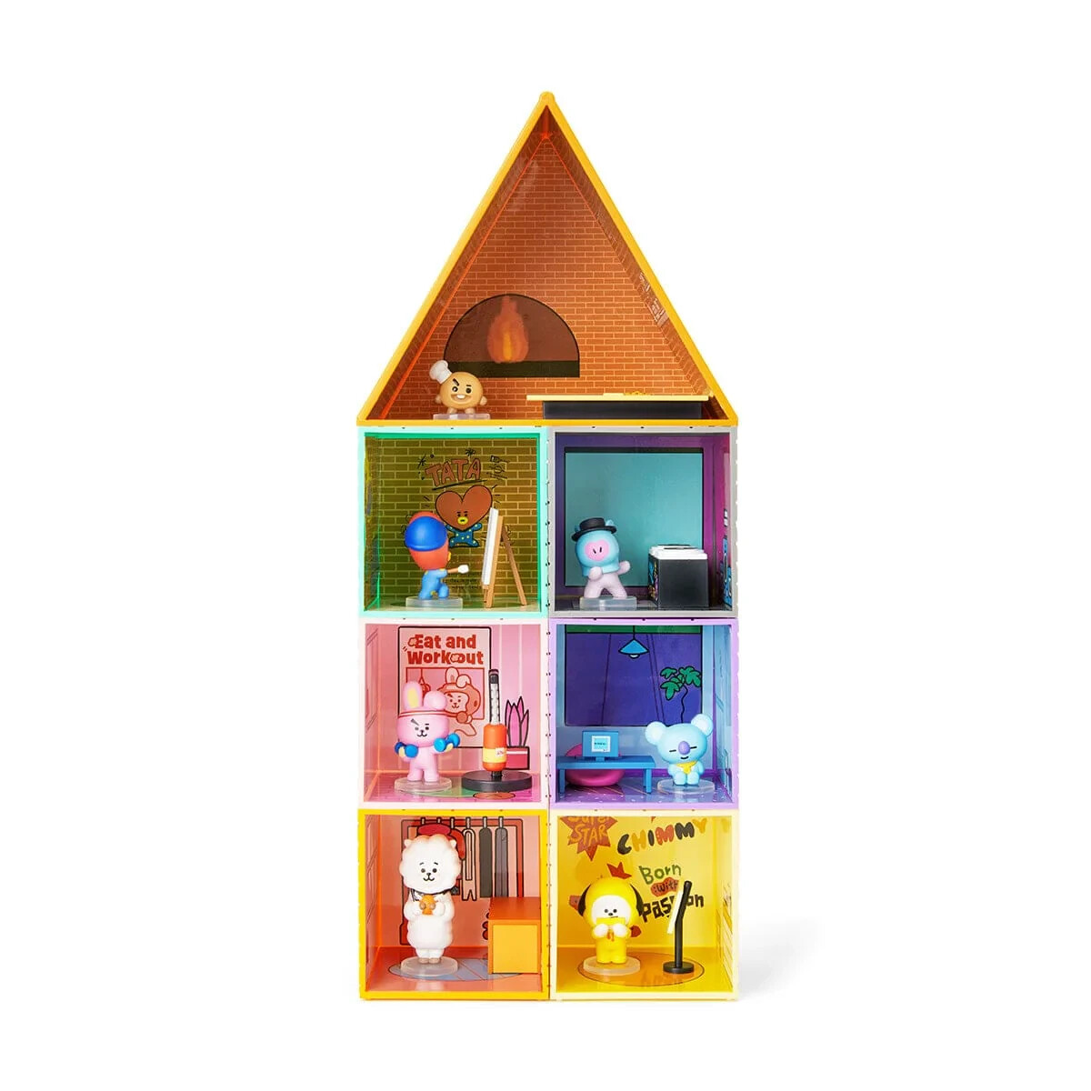 BT21 AUTHENTIC 5 YEARS ANNIVERSARY MINI DOLLHOUSE FIGURINE SET, BRAND NEW
