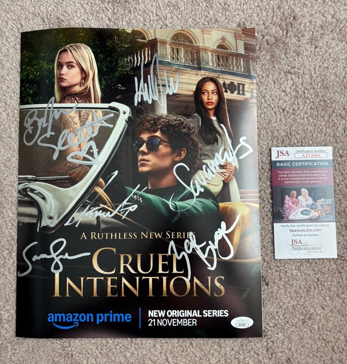 Cruel Intentions Cast Signed 11×14 Photo Sarah Catherine Hook Zac Burgess +5 COA