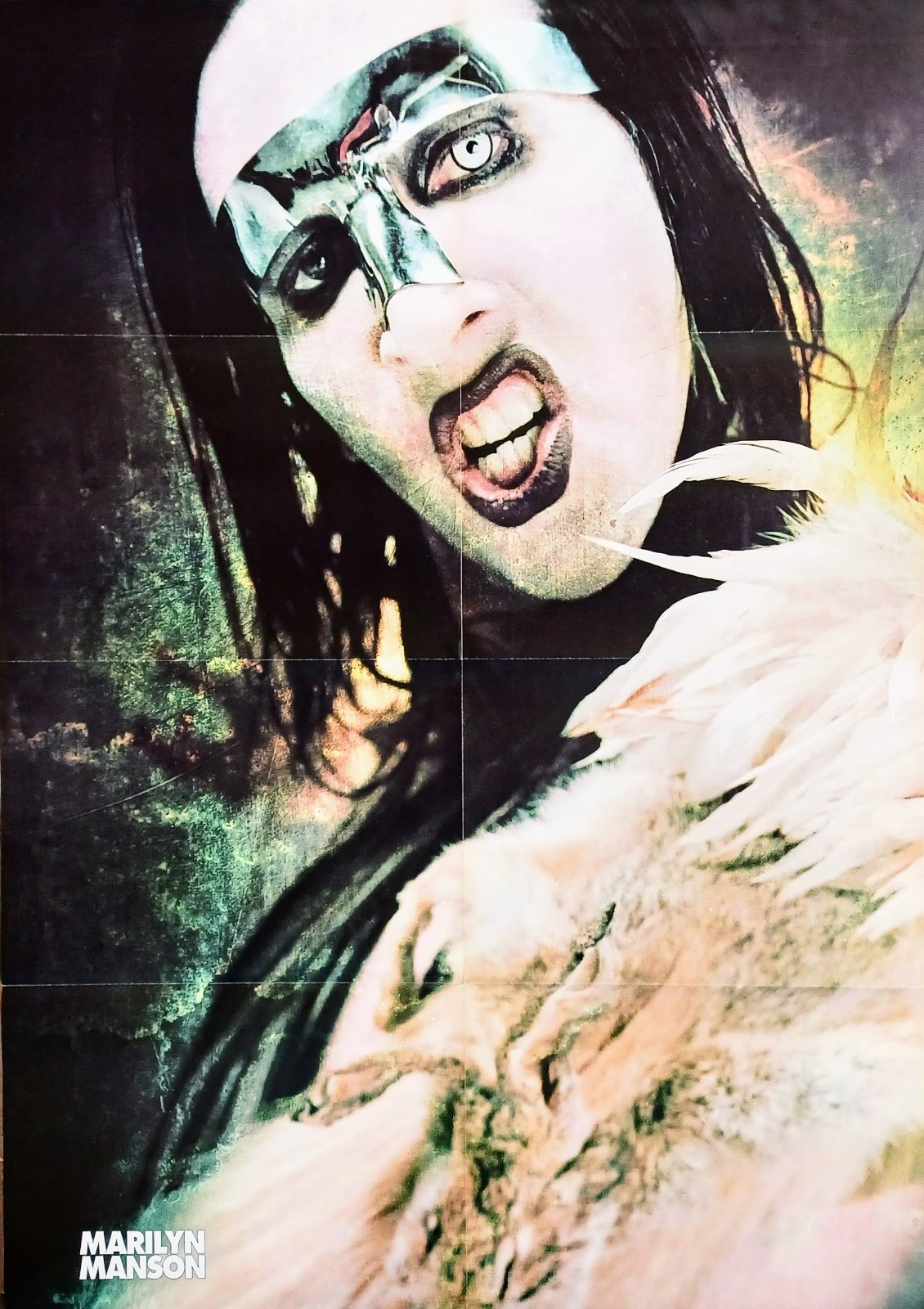 MARILYN MANSON-2001 LARGE CENTERFOLD POSTER 21X30 MAGAZINE PINUP-HOLY WOOD ERA